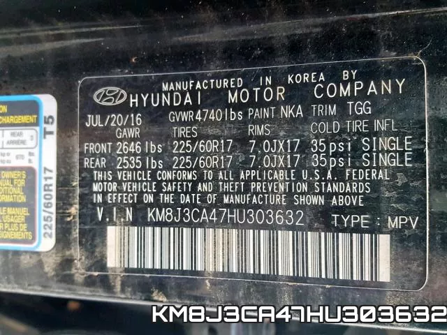 KM8J3CA47HU303632 фото 2
