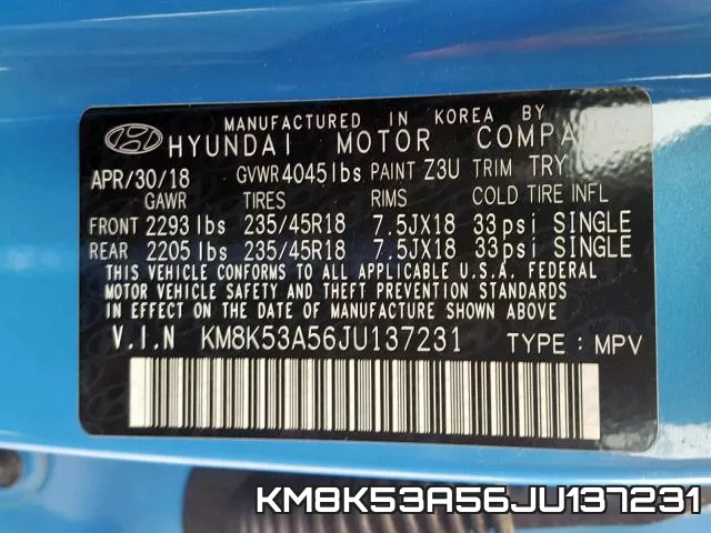 KM8K53A56JU137231 фото 2