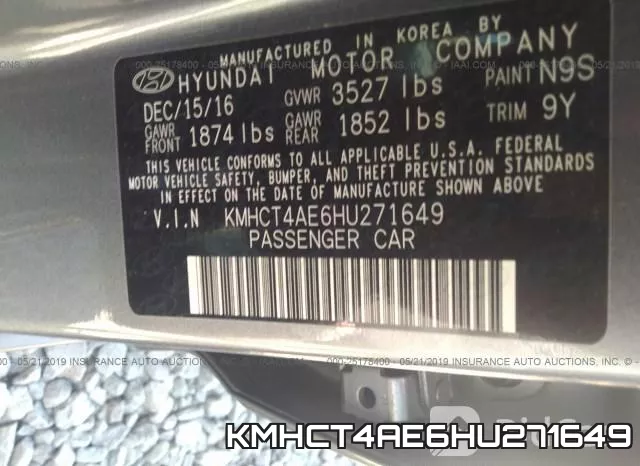 KMHCT4AE6HU271649 фото 10