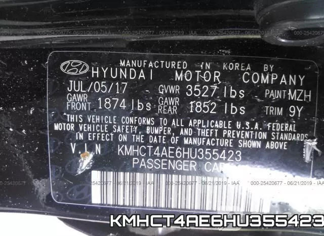 KMHCT4AE6HU355423 фото 10