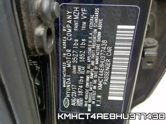 KMHCT4AE8HU377438 фото 2