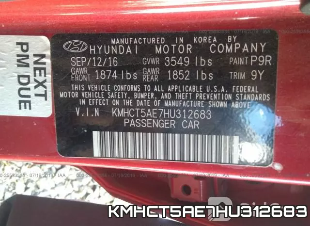 KMHCT5AE7HU312683 фото 10