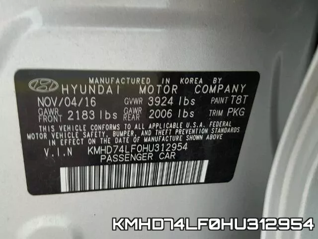 KMHD74LF0HU312954 фото 2