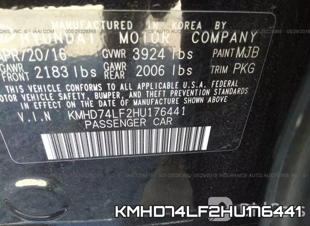 KMHD74LF2HU176441 фото 10