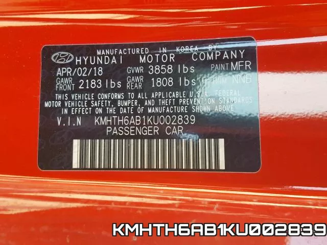 KMHTH6AB1KU002839 фото 2