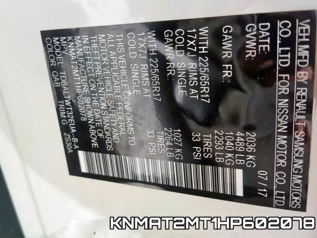 KNMAT2MT1HP602078 фото 2