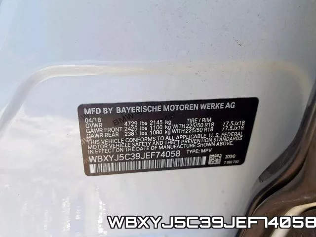 WBXYJ5C39JEF74058 фото 2