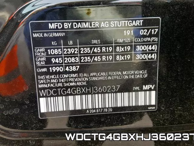 WDCTG4GBXHJ360237 фото 2