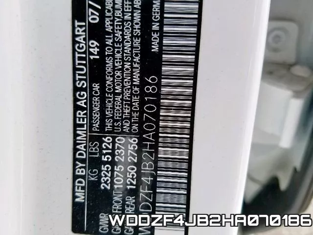 WDDZF4JB2HA070186 фото 2