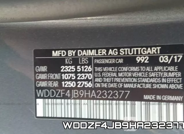 WDDZF4JB9HA232377 фото 10