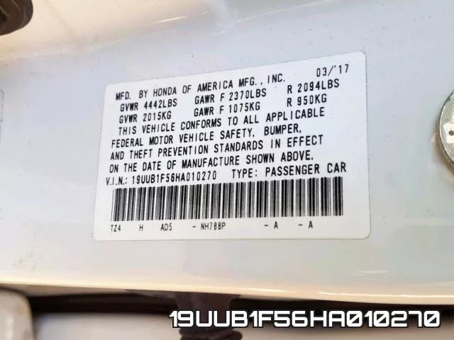 19UUB1F56HA010270 фото 2