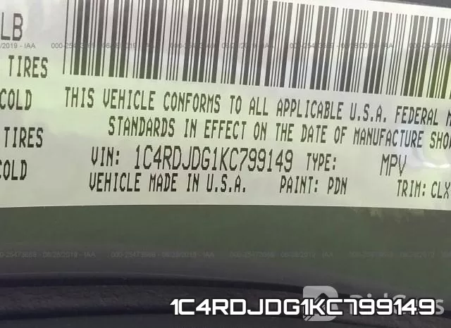 1C4RDJDG1KC799149 фото 10