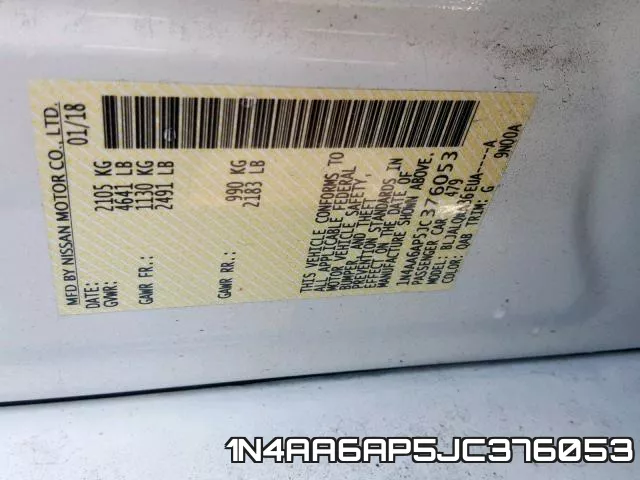 1N4AA6AP5JC376053 фото 2