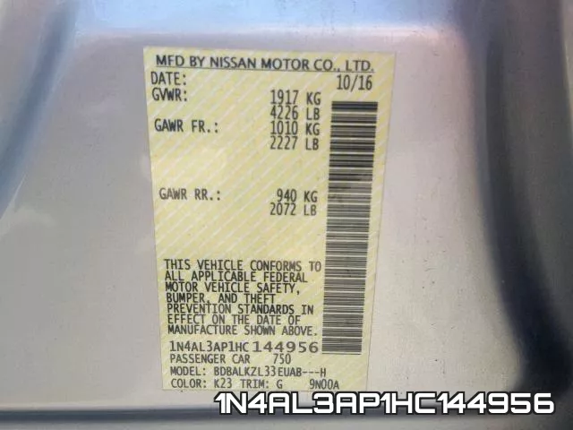 1N4AL3AP1HC144956 фото 2