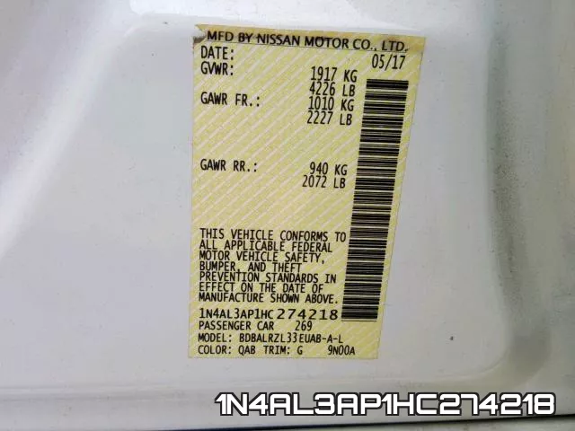 1N4AL3AP1HC274218 фото 2