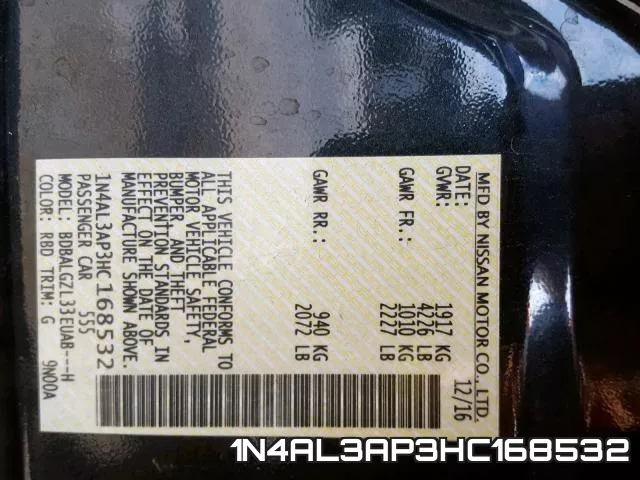 1N4AL3AP3HC168532 фото 2