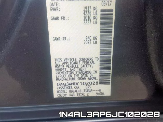 1N4AL3AP6JC102028 фото 2