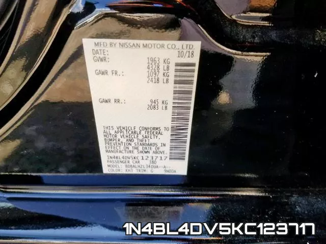 1N4BL4DV5KC123717 фото 2