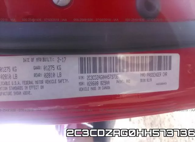 2C3CDZAG0HH573736 фото 10