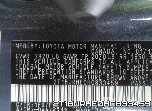 2T1BURHE0HC833459 фото 10