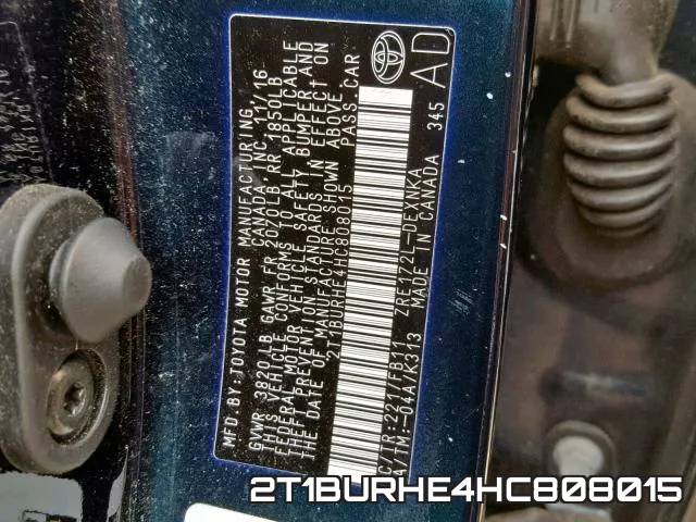 2T1BURHE4HC808015 фото 2