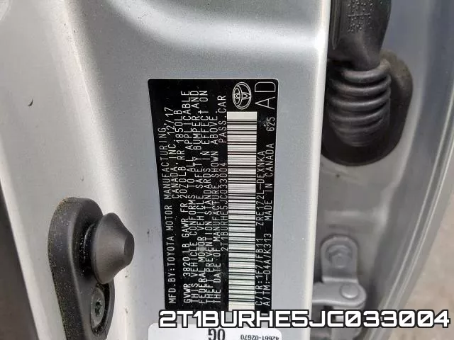 2T1BURHE5JC033004 фото 2