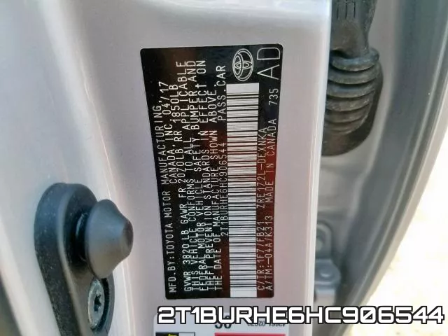 2T1BURHE6HC906544 фото 2