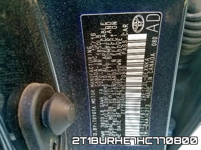 2T1BURHE7HC770800 фото 2