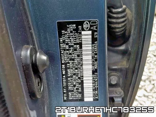 2T1BURHE7HC783255 фото 2