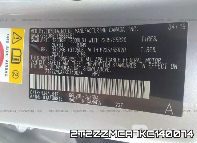 2T2ZZMCA7KC140074 фото 10
