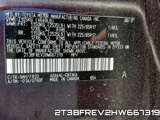2T3BFREV2HW667319 фото 2