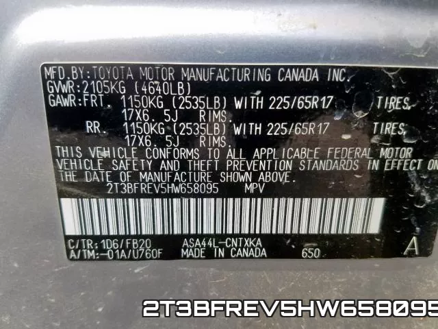 2T3BFREV5HW658095 фото 2