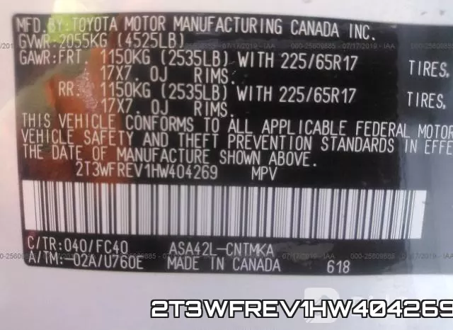2T3WFREV1HW404269 фото 10