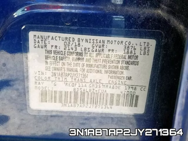 3N1AB7AP2JY271364 фото 2