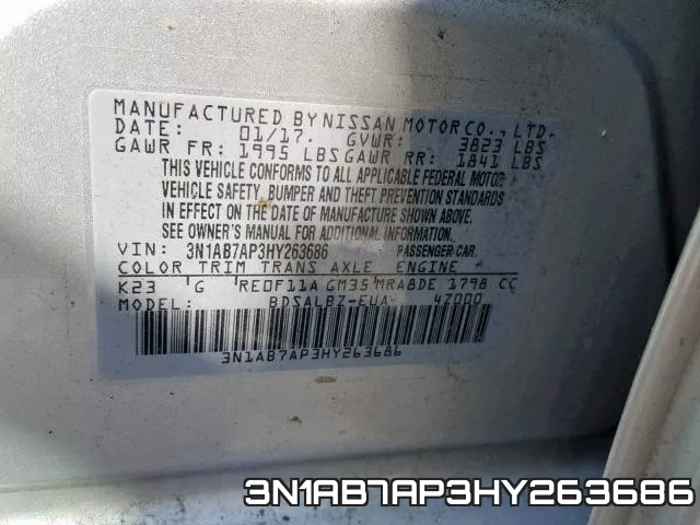 3N1AB7AP3HY263686 фото 2