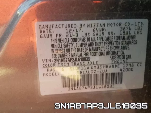 3N1AB7AP3JL618035 фото 2