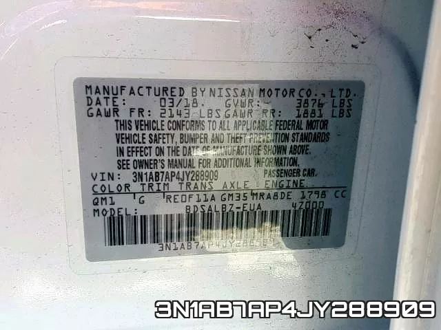 3N1AB7AP4JY288909 фото 2
