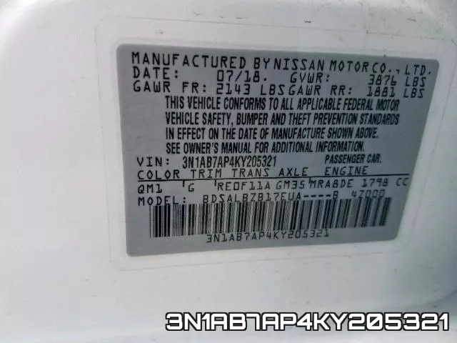 3N1AB7AP4KY205321 фото 2