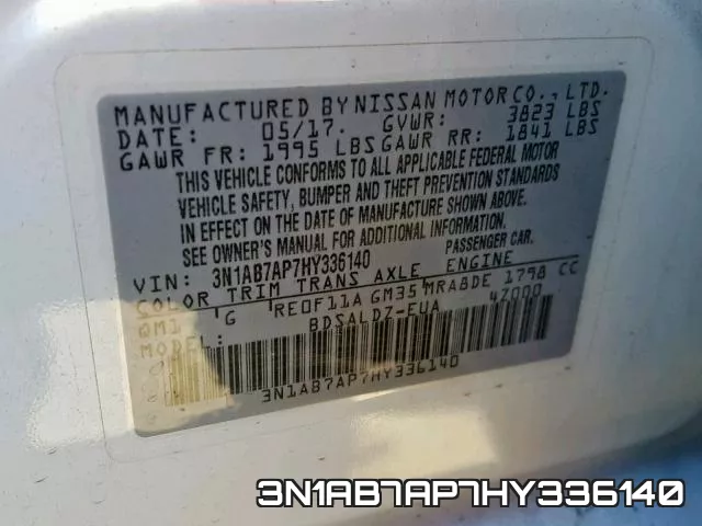 3N1AB7AP7HY336140 фото 2