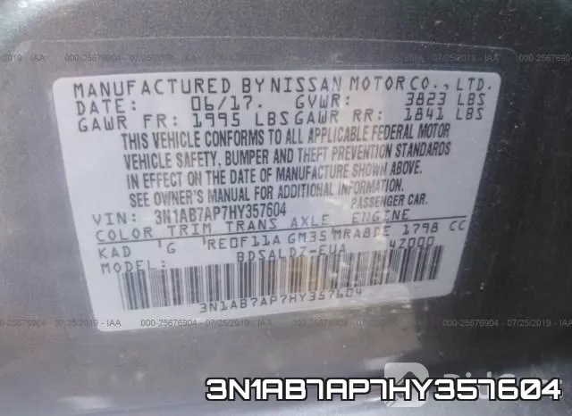 3N1AB7AP7HY357604 фото 10