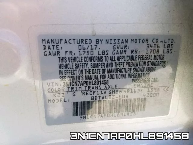3N1CN7AP0HL891458 фото 2