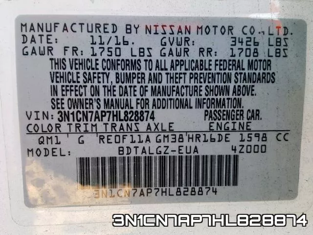 3N1CN7AP7HL828874 фото 2