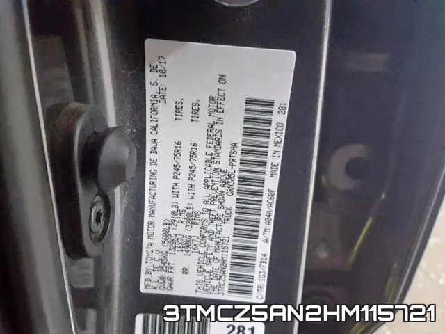 3TMCZ5AN2HM115721 фото 2