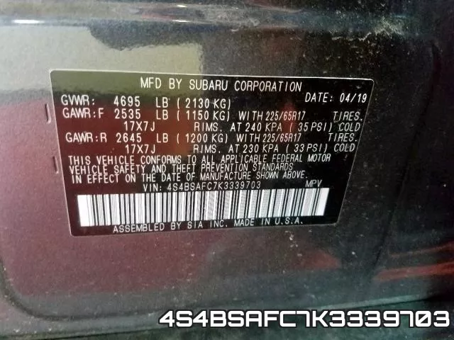 4S4BSAFC7K3339703 фото 2