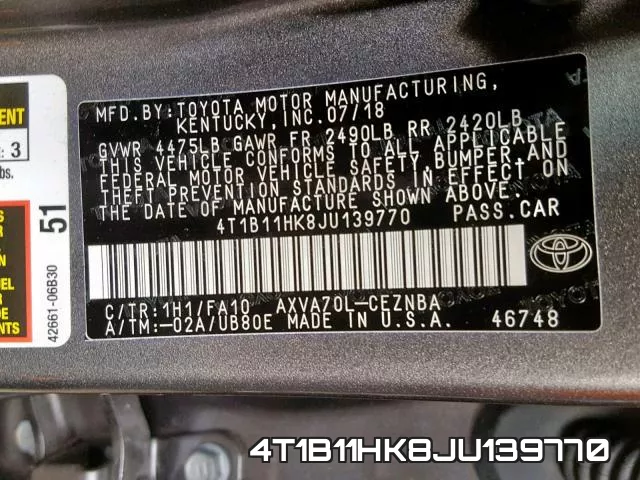 4T1B11HK8JU139770 фото 2