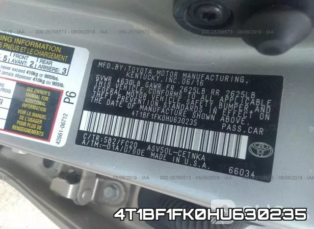 4T1BF1FK0HU630235 фото 10