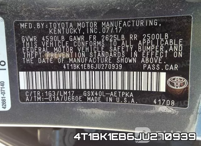 4T1BK1EB6JU270939 фото 10