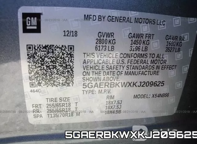 5GAERBKWXKJ209625 фото 10