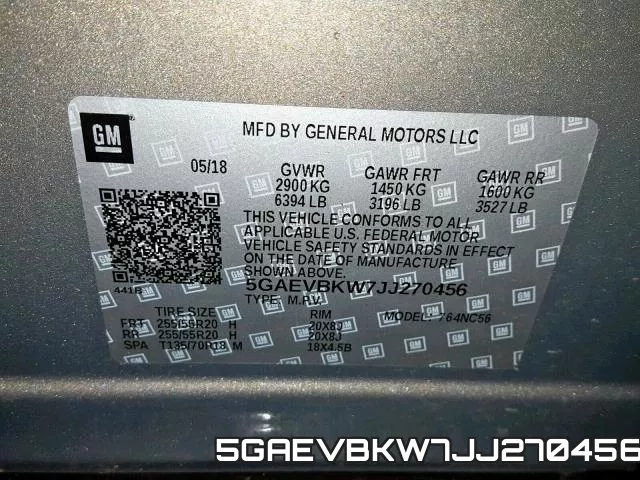 5GAEVBKW7JJ270456 фото 2