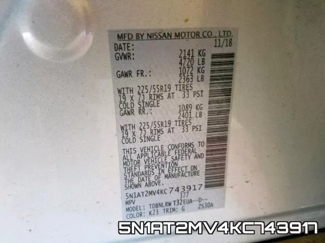 5N1AT2MV4KC743917 фото 2